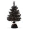 Casafield 2FT Pre-Lit Artificial Mini Christmas Tree, Fir Tabletop Holiday Tree with Lights and Velvet Bag Base